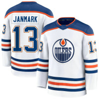 Edmonton Oilers #13 Mattias Janmark Away Premium White Jersey