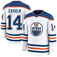 Edmonton Oilers #14 Mattias Ekholm Away Premium White Jersey