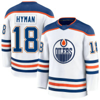 Edmonton Oilers #18 Zach Hyman Away Premium White Jersey