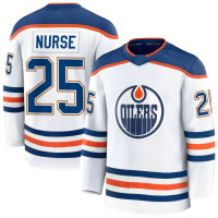 Youth Edmonton Oilers #25 Darnell Nurse Away Premium White Jersey