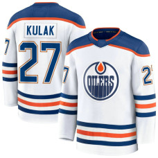 Youth Edmonton Oilers #27 Brett Kulak Away Premium White Jersey