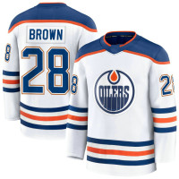 Edmonton Oilers #28 Connor Brown Away Premium White Jersey