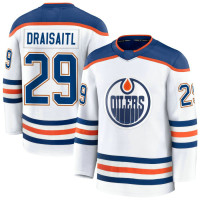 Edmonton Oilers #29 Leon Draisaitl Away Premium White Jersey