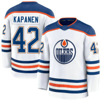 Edmonton Oilers #42 Kasperi Kapanen Away Premium White Jersey