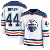 Edmonton Oilers #44 Josh Brown Away Premium White Jersey
