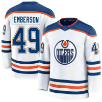 Edmonton Oilers #49 Ty Emberson Away Premium White Jersey