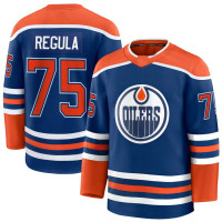 Youth Edmonton Oilers #75 Alec Regula Home Premium Royal Jersey