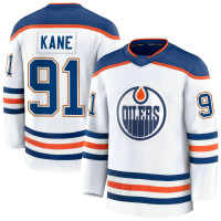 Edmonton Oilers #91 Evander Kane Away Premium White Jersey