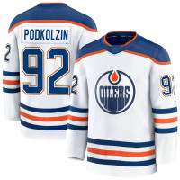 Youth Edmonton Oilers #92 Vasily Podkolzin Away Premium White Jersey