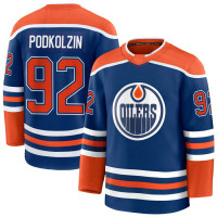 Youth Edmonton Oilers #92 Vasily Podkolzin Home Premium Royal Jersey