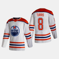 Men's Edmonton Oilers Kyle Turris #8 2021 Season Reverse Retro Authentic Special Edition White Jersey