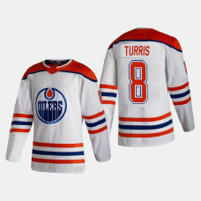 Men's Edmonton Oilers Kyle Turris #8 2021 Season Reverse Retro Authentic Special Edition White Jersey