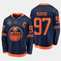 Men's Edmonton Oilers Connor McDavid #97 2020 Stanley Cup Playoffs Alternate Navy Jersey