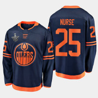 Men's Edmonton Oilers Darnell Nurse #25 2020 Stanley Cup Playoffs Alternate Navy Jersey