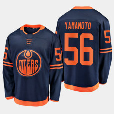 Men's Edmonton Oilers Kailer Yamamoto #56 Alternate 2021 Navy Jersey