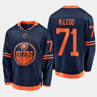 Men's Edmonton Oilers Ryan McLeod #71 Alternate 2021 Navy Jersey