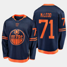 Men's Edmonton Oilers Ryan McLeod #71 Alternate 2021 Navy Jersey