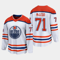 Men's Edmonton Oilers Ryan McLeod #71 Reverse Retro 2021 White Jersey