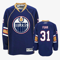 Grant Fuhr Edmonton Oilers Navy Blue Alternate Jersey