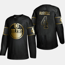 Edmonton Oilers Kris Russell #4 2019 Golden Edition Authentic Player Black Jersey