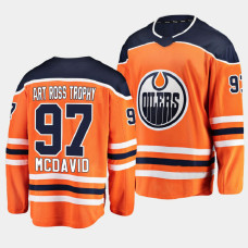 Connor McDavid Edmonton Oilers Art Ross Trophy Orange #97 Jersey Awards Edition