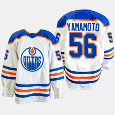 Edmonton Oilers Kailer Yamamoto White Away 2022-23 Primegreen Authentic Jersey