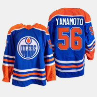 Kailer Yamamoto #56 Edmonton Oilers Blue Home 2022-23 Primegreen Authentic Jersey