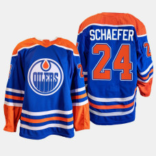 Reid Schaefer #24 Edmonton Oilers Blue Home 2022-23 Primegreen Authentic Jersey