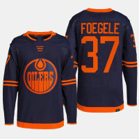 Warren Foegele #37 Edmonton Oilers Navy Jersey 2022 Alternate Primegreen Authentic Pro