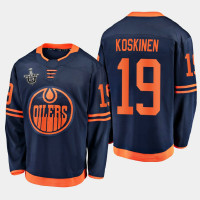 Edmonton Oilers #19 Mikko Koskinen 2020 Stanley Cup Playoffs Alternate Navy Men's Jersey