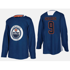 Edmonton Oilers #9 Glenn Anderson Home Practice Player Royal Jersey