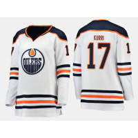 Women's Edmonton Oilers #17 Jari Kurri Road Breakaway Player White Retirement Jersey