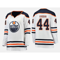 Women's Edmonton Oilers #44 Zack Kassian Road Breakaway Player White Jersey