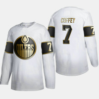 Men's Edmonton Oilers Paul Coffey #7 Golden Edition White Retired Authentic Jersey