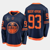 Men's Edmonton Oilers Ryan Nugent-Hopkins #93 2020 Stanley Cup Playoffs Alternate Navy Jersey