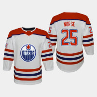 Youth Edmonton Oilers Darnell Nurse #25 Reverse Retro Replica 2020-21 White Jersey