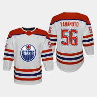 Youth Edmonton Oilers Kailer Yamamoto #56 Reverse Retro Replica 2020-21 White Jersey