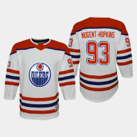 Youth Edmonton Oilers Ryan Nugent-Hopkins #93 Reverse Retro Replica 2020-21 White Jersey