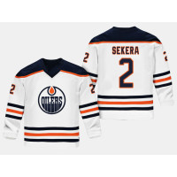 Edmonton Oilers Andrej Sekera #2 Replica Player Road White Jersey