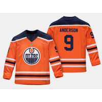 Youth Edmonton Oilers Glenn Anderson #9 Replica Player Home Orange Retirement Jersey
