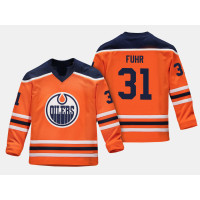 Youth Edmonton Oilers Grant Fuhr #31 Replica Player Home Orange Retirement Jersey