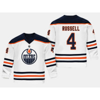 Edmonton Oilers Kris Russell #4 Replica Player Road White Jersey