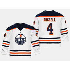 Edmonton Oilers Kris Russell #4 Replica Player Road White Jersey