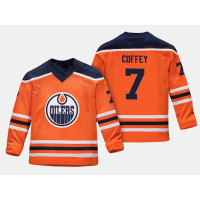 Youth Edmonton Oilers Paul Coffey #7 Replica Player Home Orange Retirement Jersey